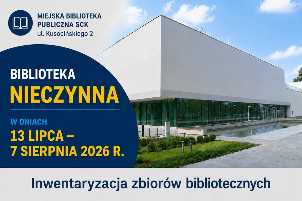 Biblioteka przy ul. Kusocińskiego zamknięta od 13 lipca do 7 sierpnia 2026 roku