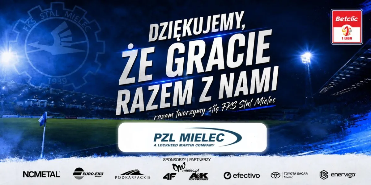PZL Mielec nadal wspiera FKS Stal Mielec jako główny sponsor