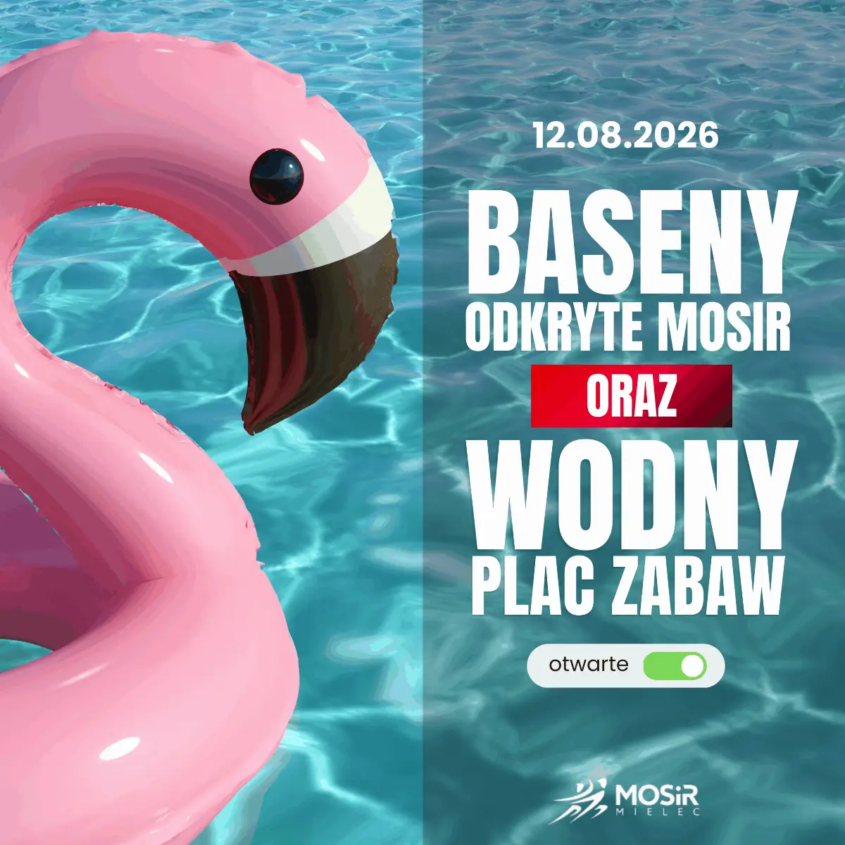 Godziny otwarcia Basenów Odkrytych MOSiR i Wodnego Placu Zabaw