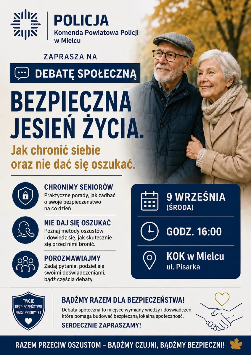 Debata społeczna w Mielcu na temat bezpieczeństwa seniorów