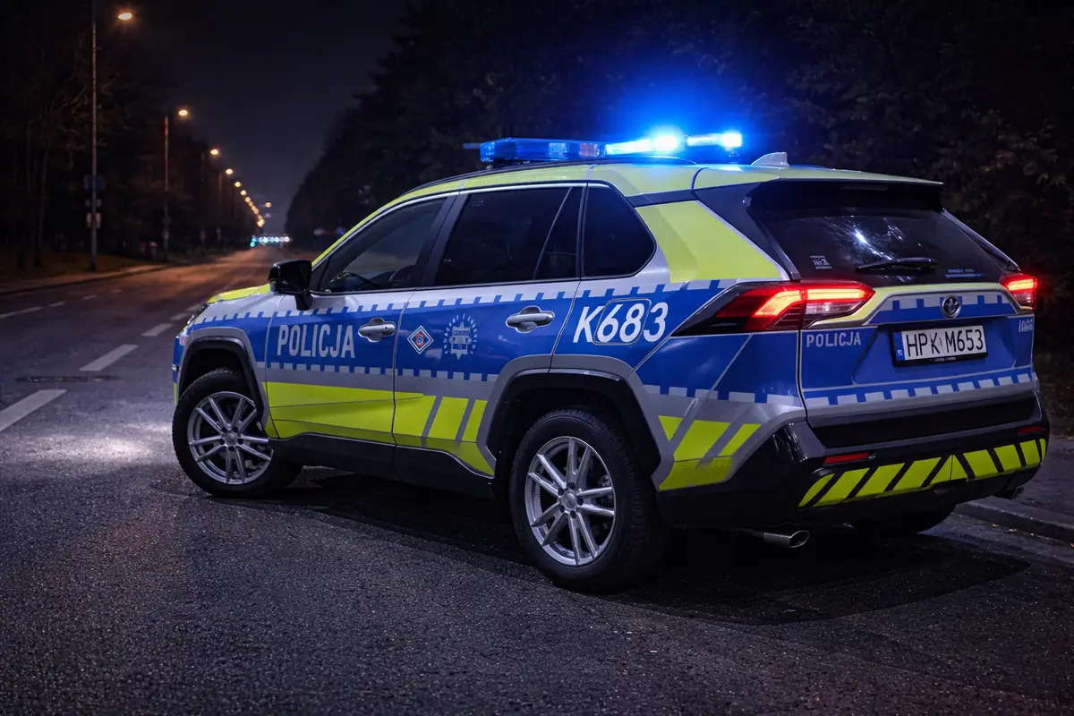 Zatrzymany 38-latek wprowadził samochód w poślizg, stracił prawo jazdy oraz został ukarany mandatem