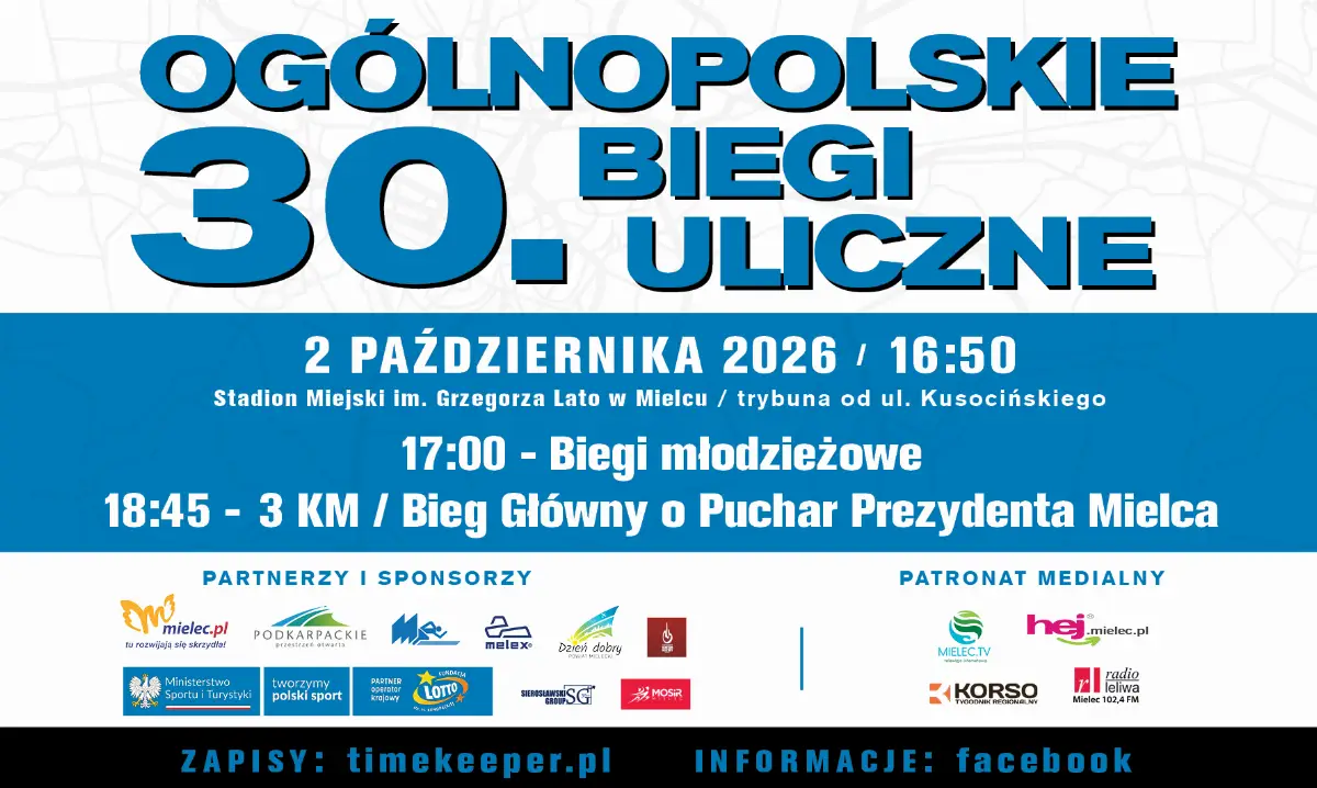 Rozpoczęły się zapisy na 30. Ogólnopolskie Biegi Uliczne w Mielcu