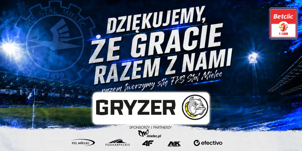 Firma GRYZER kontynuuje współpracę ze Stalą Mielec jako sponsor