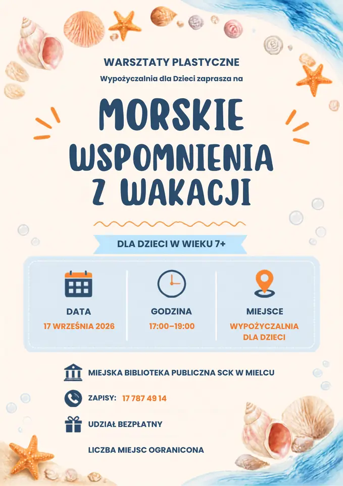 Warsztaty plastyczne dla dzieci pod hasłem 'Morskie wspomnienia' w Mielcu