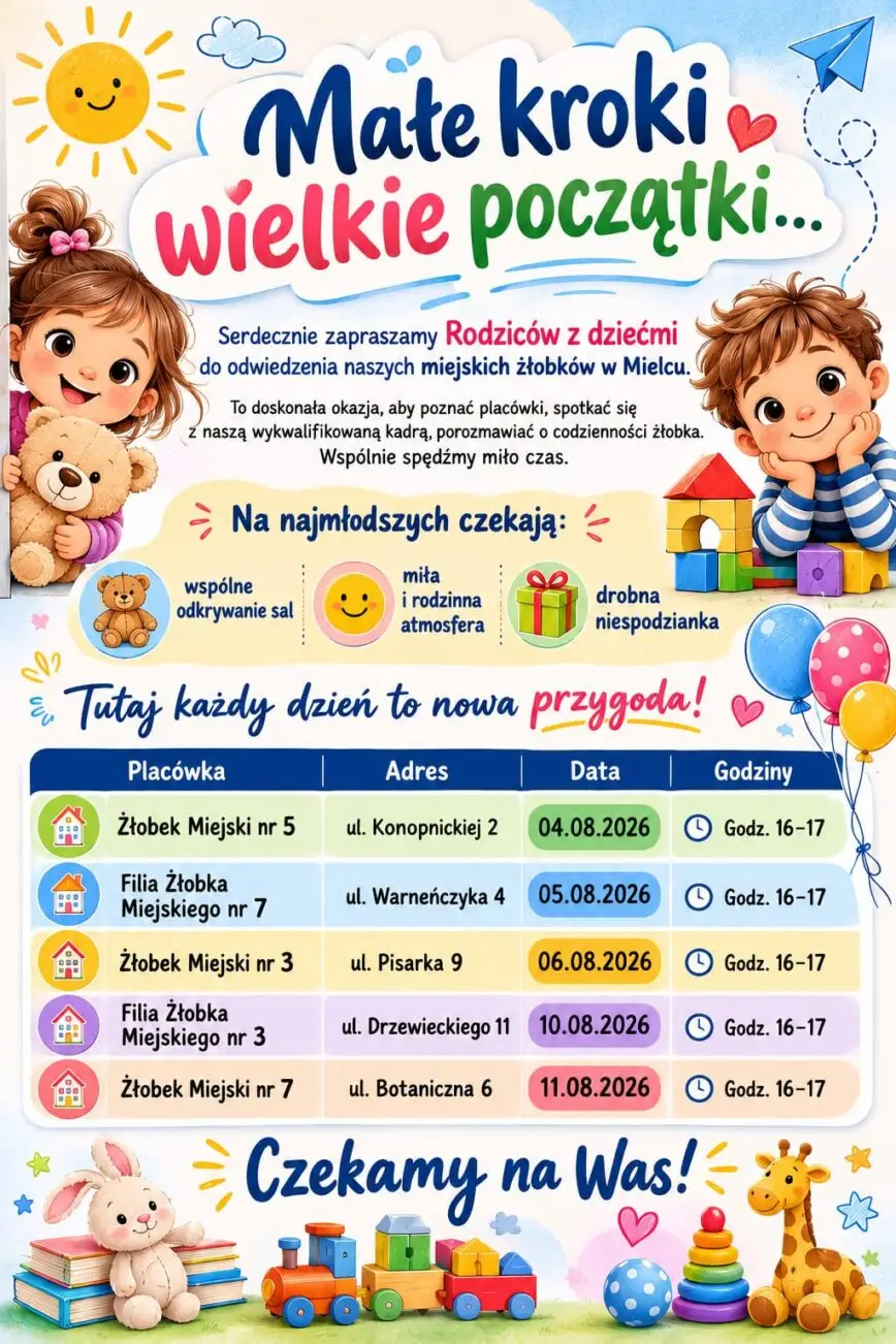 Miejskie żłobki zapraszają na spotkania dla rodziców z dziećmi