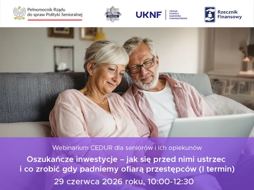 Webinarium CEDUR dla seniorów i ich opiekunów