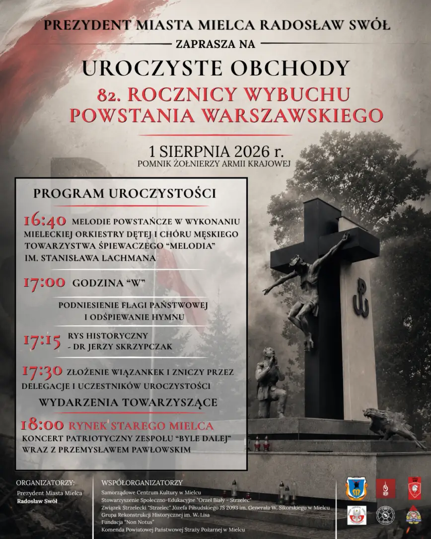 Mielec z okazji 82. rocznicy wybuchu Powstania Warszawskiego