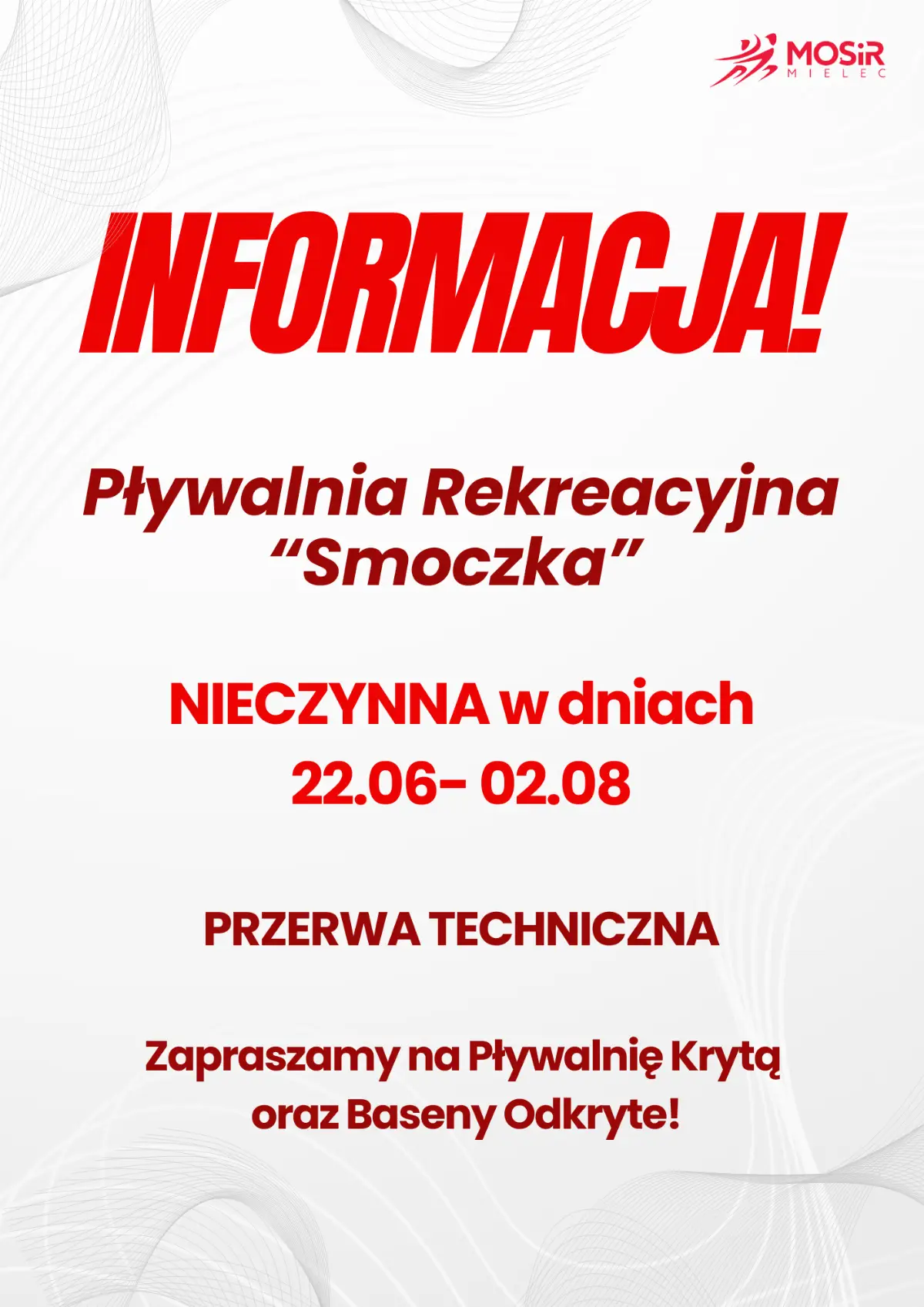 Zmiany w dostępności pływalni w Mielcu