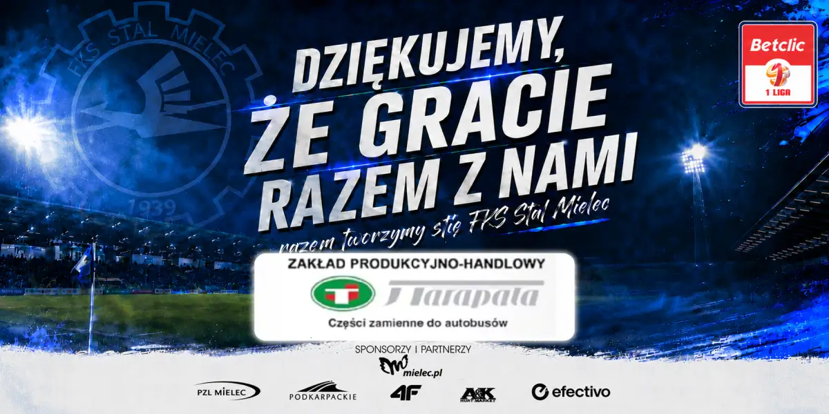 Zakład Produkcyjno-Handlowy J. Tarapata kontynuuje sponsorowanie Stali Mielec
